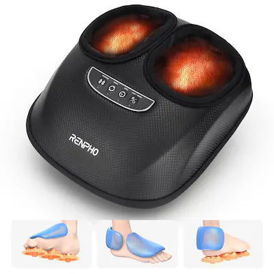 Renpho - Foot Massager with Heat Deep Kneading Shiatsu, Plantar Fasciitis Neuropathy with 3 Air Compression, Gift for Women Men