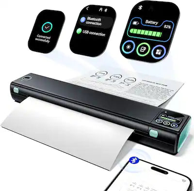 Phomemo - M08D Bluetooth Wireless Printer with Touchscreen for Office and Home Use