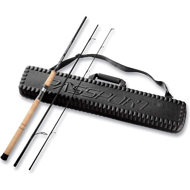 Front. Flying Fisherman - Flying Fisherman 7' Passport Spinning Rod with Travel Case - Medium (10-17 lbs) - Black.