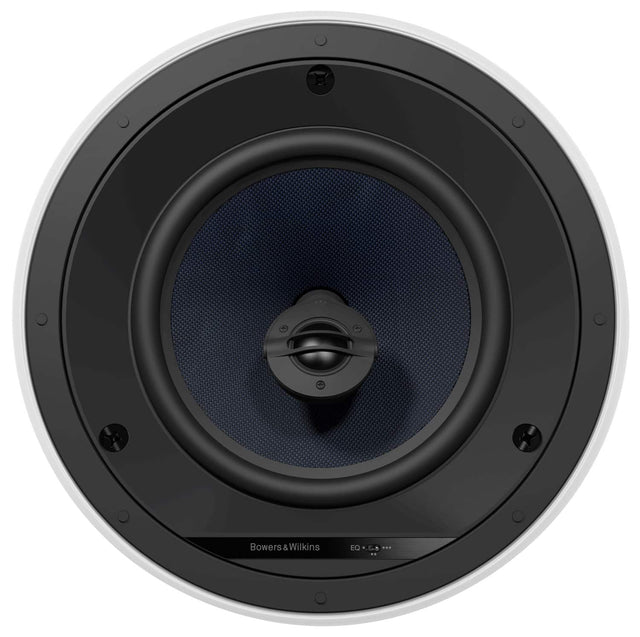 Front. Bowers & Wilkins - 8" 2-Way In-Ceiling Speakers (Pair) - White/Black.