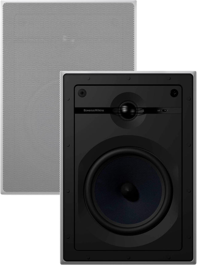 Front. Bowers & Wilkins - CI600 Series 6" In-Wall Speakers w/ Cast Basket, Aramid Fiber Midbass and Nautilus Tweeter - (Pair) - Paintable White.