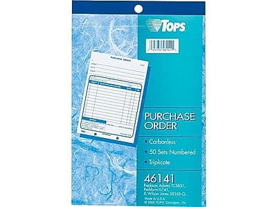 TOPS - 3-Part Carbonless Purchase Requisitions, 5.56"W x 7.94"L, 50 Sets/Book - Multicolor