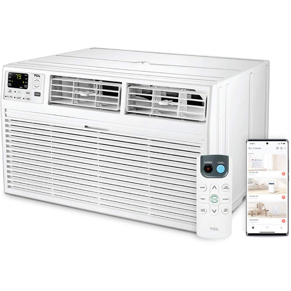TCL - 14,000 BTU 700 Sq. Ft. Smart 230V Through-the-Wall Air Conditioner with 13,600 BTU Supplemental Heat Function - White
