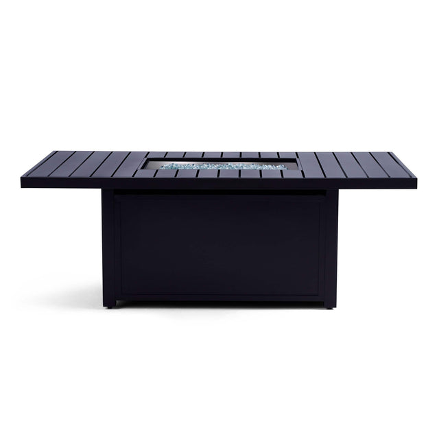 Front. Yardbird® - Rectangular Fire Table - Dark espresso brown.