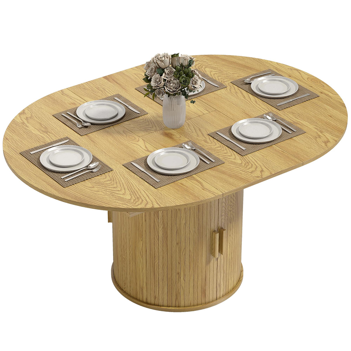 Homcom - Dining Table for 6 - Natural Wood