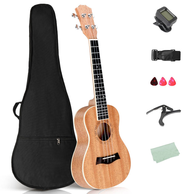 Front. Winado - Ukulele Kit, Mahogany Concert Ukelele for Beginners Adults and Students Professional Learning, Includes Gig Bag.