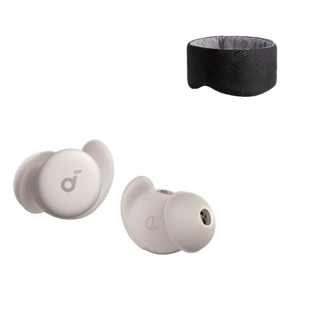 Front. Soundcore - Sleep A20 Earbuds Set by Anker with Breescape Cooling Eye Mask，Side Sleeper Comfort, 80H Playtime - Slumber Beige.