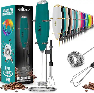 Zulay Kitchen - Elita Pro Ultra High Speed Double Whisk Milk Frother & Drink Mixer with Egg Beater