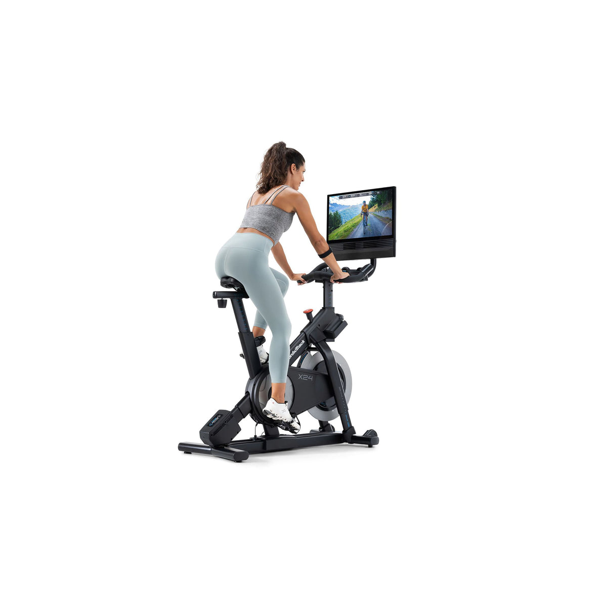 NordicTrack - X24 Bike with Pivoting 24" Touchscreen for a Best-In-Class Cycling Experience - Black