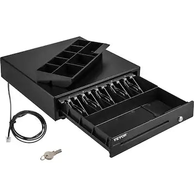 VEVOR - Cash Register Drawer, 16" 12 V, for POS System with 5 Bill 8 Coin Cash Tray,Removable Coin Compartment & 2 Keys Included