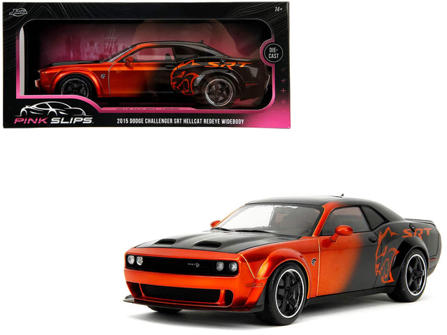 Jada 14+ DIE-CAST SRT PINK SLIPS 2015 DODGE CHALLENGER SRT HELLCAT REDEYE WIDEBODY