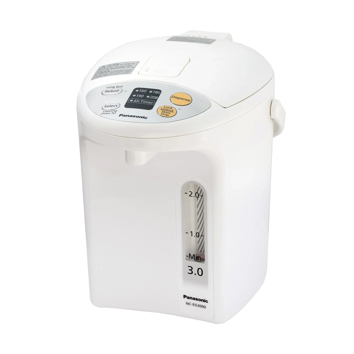Panasonic - Electric Thermo Pot Water Boiler, 3.2 Quart - White