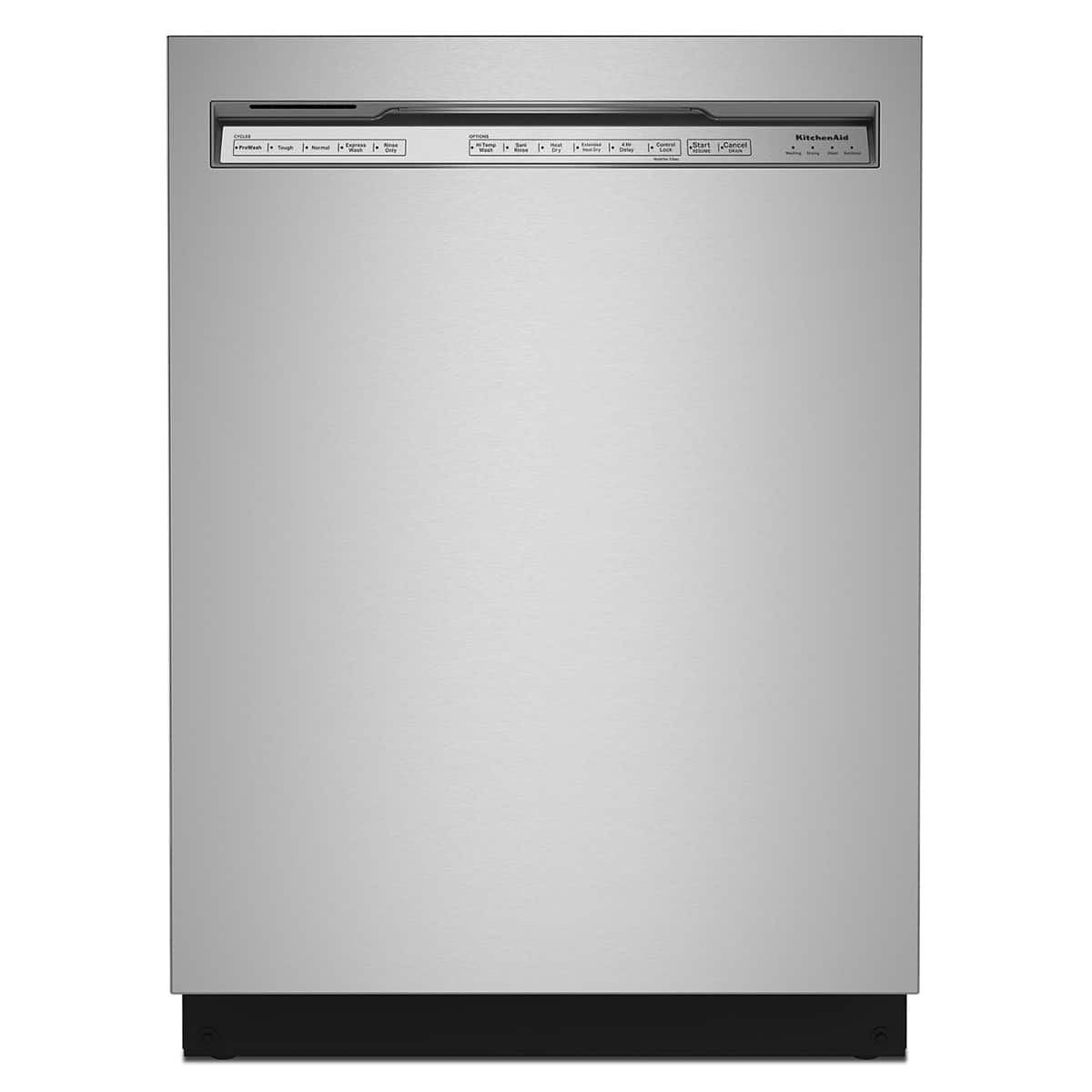 KitchenAid - 24 inch Front Control Built-In Dishwasher with Stainless Steel Tub, ProWash Cycle, 3rd Rack, 39 dBA - Stainless Steel