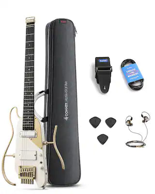 Donner music - Donner HUSH X PRO Electric Guitar White-Luxe