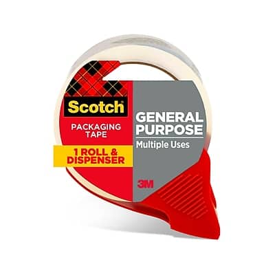 Scotch  
Packaging Tape  
General Purpose  
Multiple Uses  
1 Roll & Dispenser  
3M