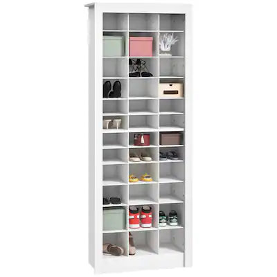 Homcom - Shoe Storage Cabinet with 3 Heights of Open Cubes for 36 Pairs
