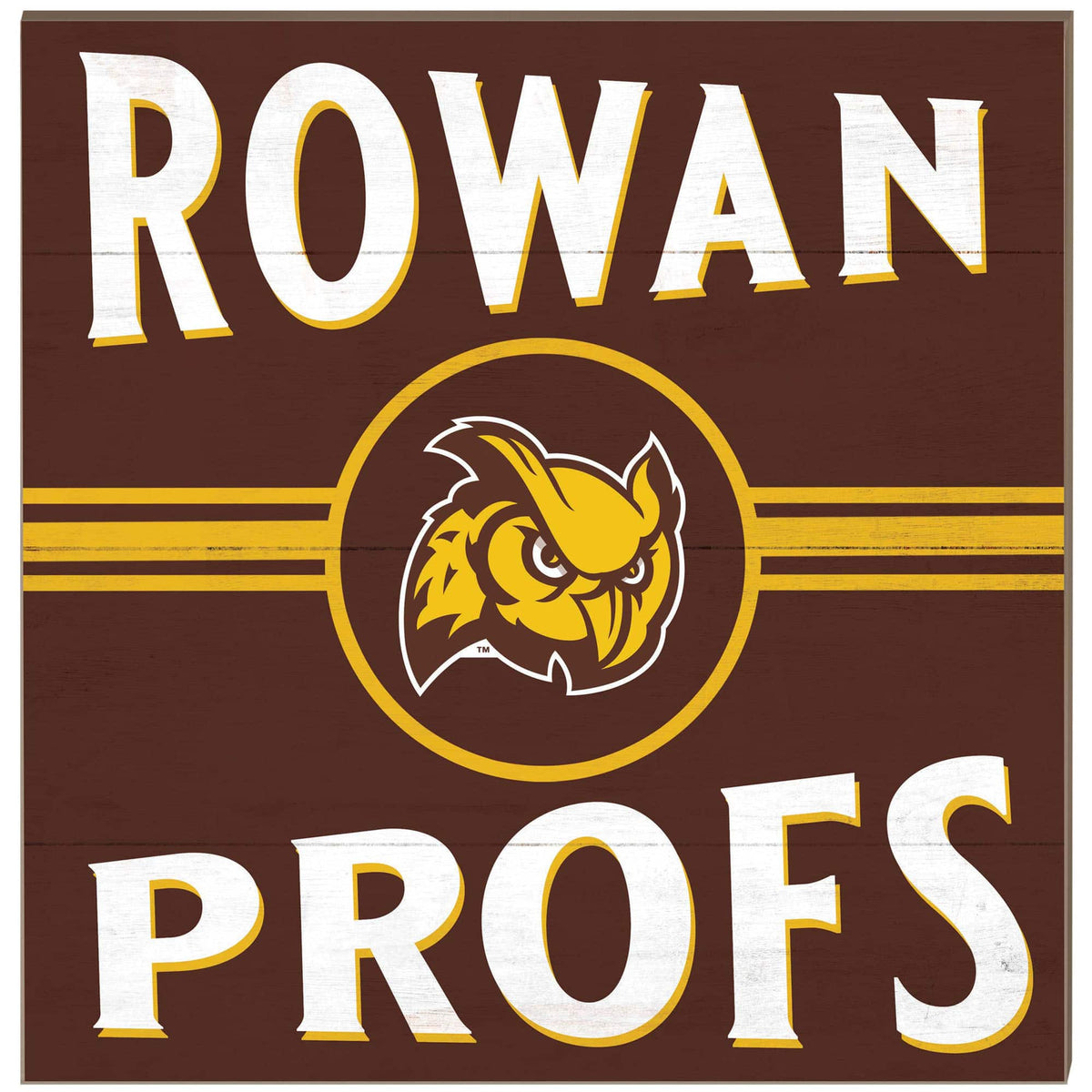 Jardine - Rowan Profs 10'' x 10'' Retro Team Sign - Brown