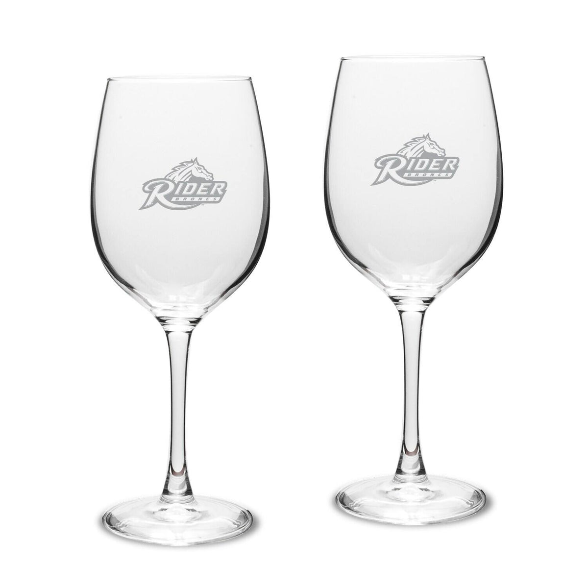 Jardine - Rider Broncs Two-Piece 16oz. Traditional White Wine Glass Set - Multicolor