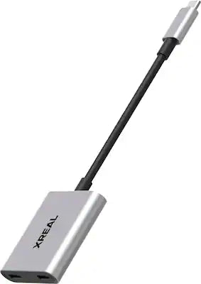 XREAL - HUB Power Adapter for AR Glasses, 45W Fast Charging, 1080p 120Hz Display Passthrough for iPhone 16/15, Steam/ROG, Switch