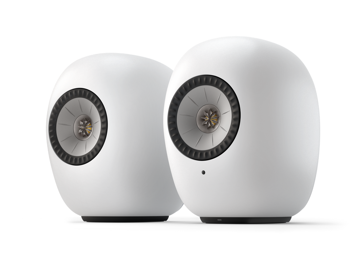 KEF - LS LUXE Wireless HiFi Bookshelf Speakers (Pair) - Mineral White