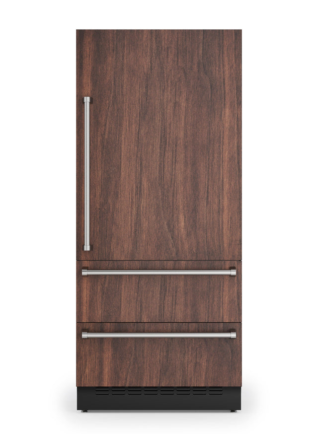 Front. Viking - 36 in. Wide 36"W. VEIL Integrated Bottom Freezer - Custom Panel Right Hinge - Panel Ready.
