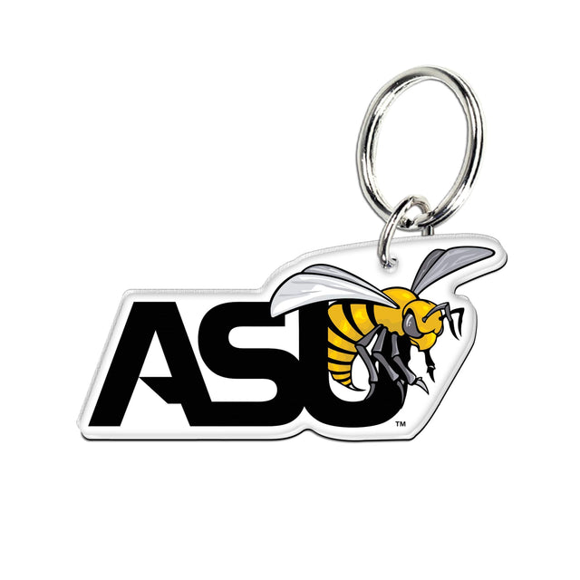 Front. WinCraft - Alabama State Hornets Premium Acrylic Team Key Ring - Multicolor.