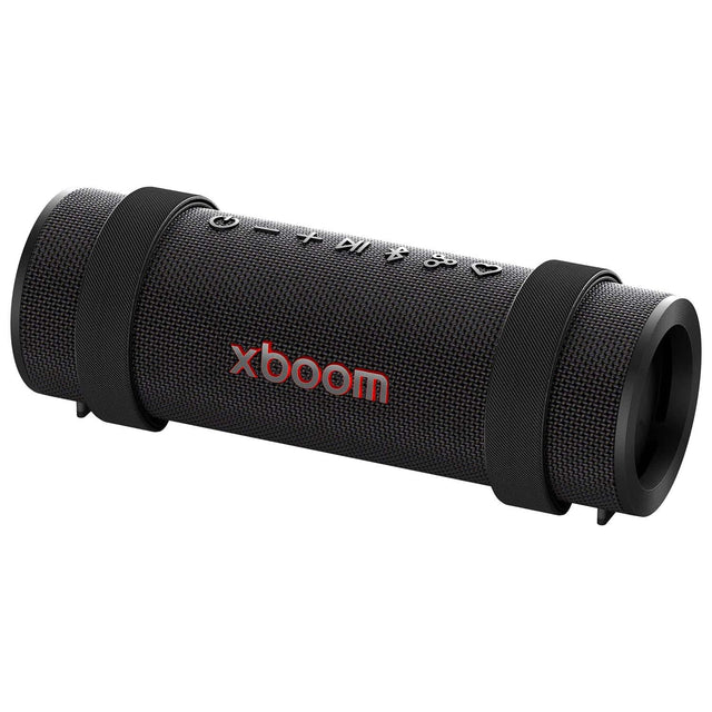 Front. LG - Xboom Grab Core Portable Bluetooth Speaker GRABC.AUS - Black.