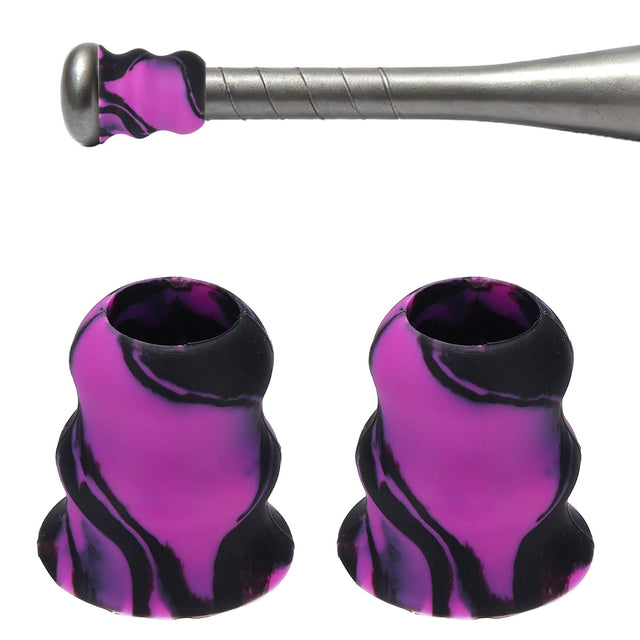 Front. Unique Bargains - Bat Taper, Knob Taper Silicone Non-slip Ergonomic Grip, Easy Installation 2pcs - Fits Most Softball/Baseball Bats - Purple-Black.
