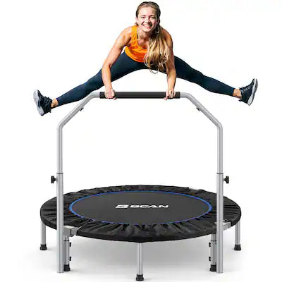 BCAN - SP2 48" Rebounder Trampoline Max Load 440lbs, Fitness Rebounder with Adjustable Foam Handle