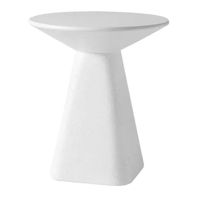 LeisureMod - Elsie 18" Fiberstone Side Table, Powder-Coated Round Modern Indoor/Outdoor Table