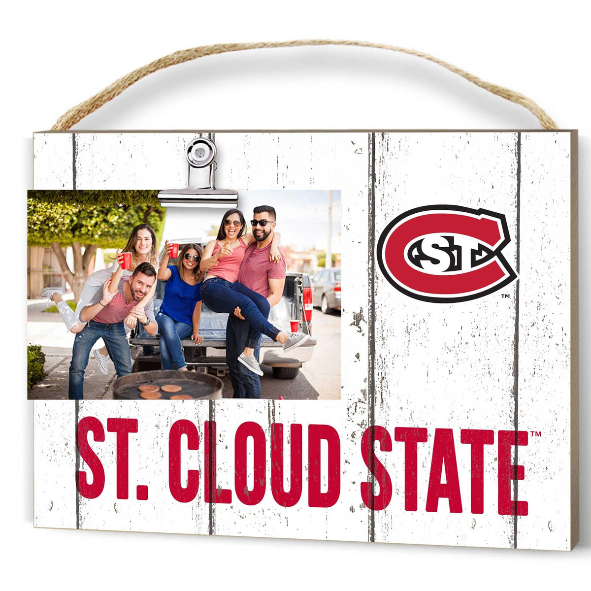 Jardine - St. Cloud State Huskies 8" x 10" Weathered Clip It Frame - White