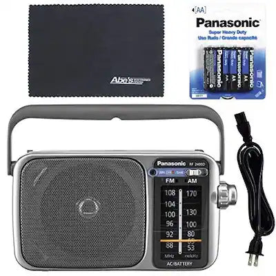 Panasonic - RF-2400D RF-2400 Portable FM/AM Radio with AFC Tuner and Starter Bundle