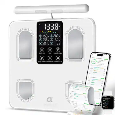 Arboleaf - Scale for Body Weight, 26 Metrics Full Body Composition Analyzer, 8-Electrode High Precision,Bluetooth Sync