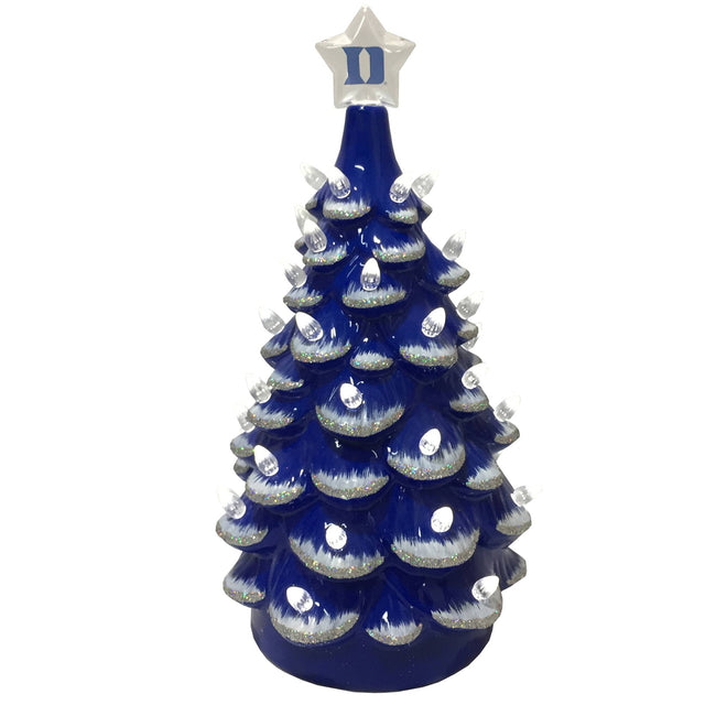 Front. Santa's Workshop - Blue Duke Blue Devils 14'' Ceramic Tree - Blue.