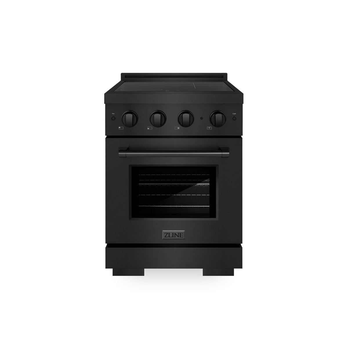 ZLINE - 24 in. Wide 3 Elements 3.2 cu. ft. Paramount Freestanding Induction Range with Electric Oven - Black Stainless Steel