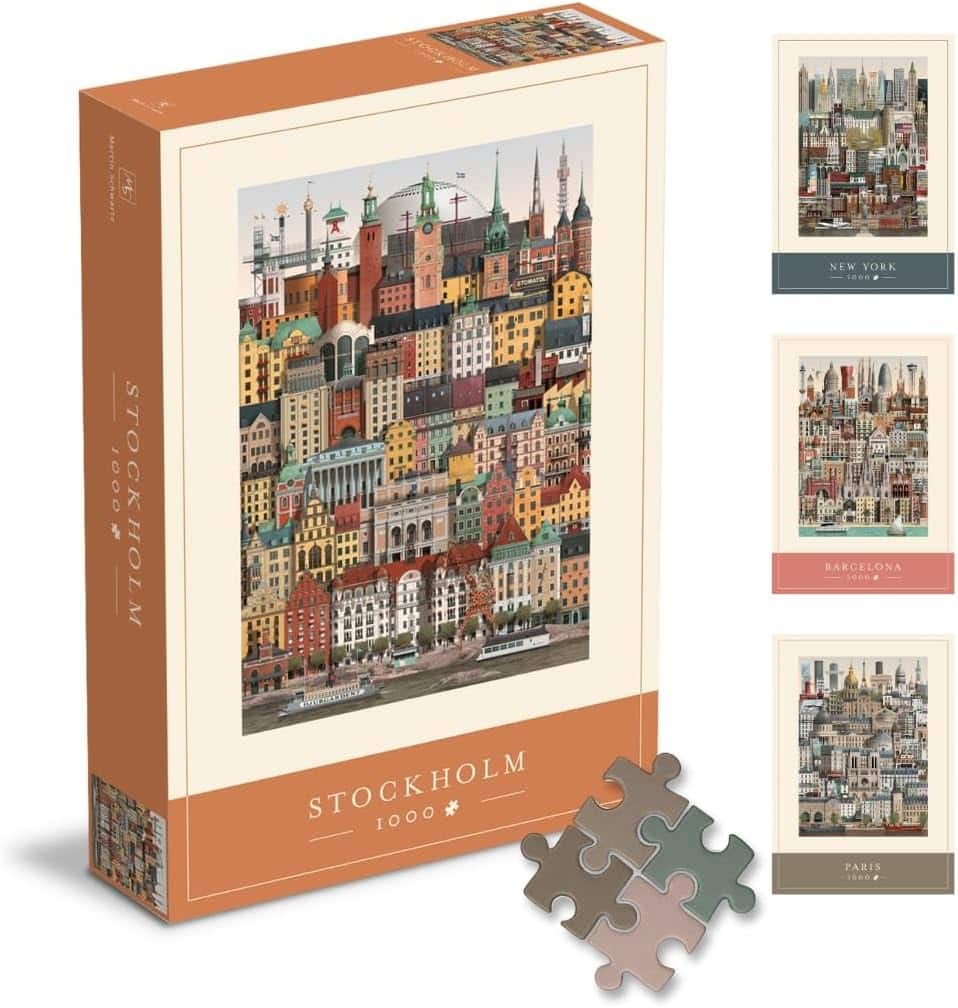Martin Schwartz - 1000 Piece Jigsaw Puzzle for Adults – Cityscape Illustration of Stockholm