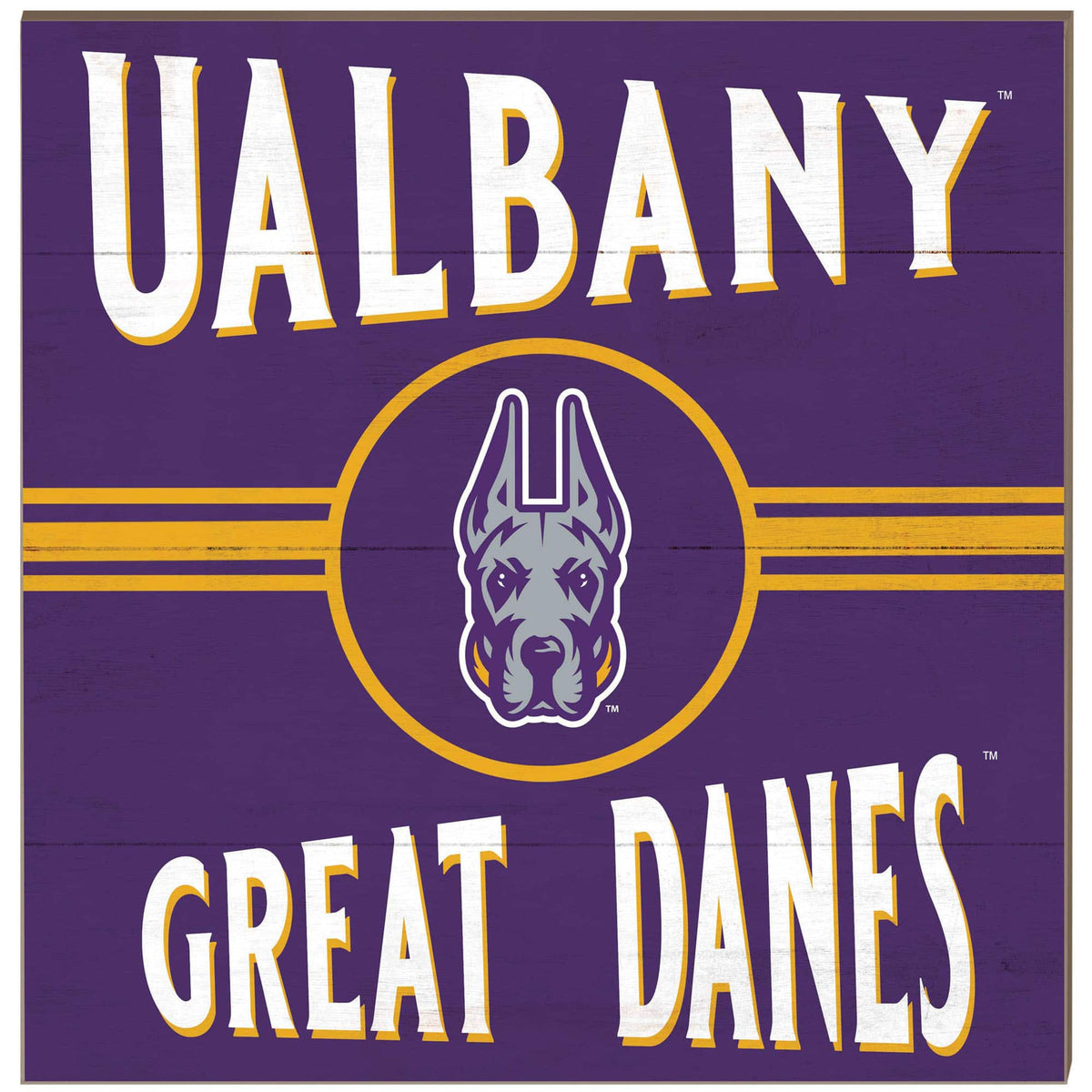 Jardine - UAlbany Great Danes 10'' x 10'' Retro Team Sign - Purple