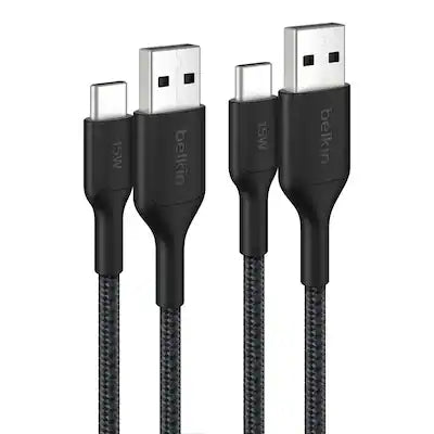 Belkin - BOOST↑CHARGE Braided PCR USB-A to USB-C Cable 2M 2-Pack