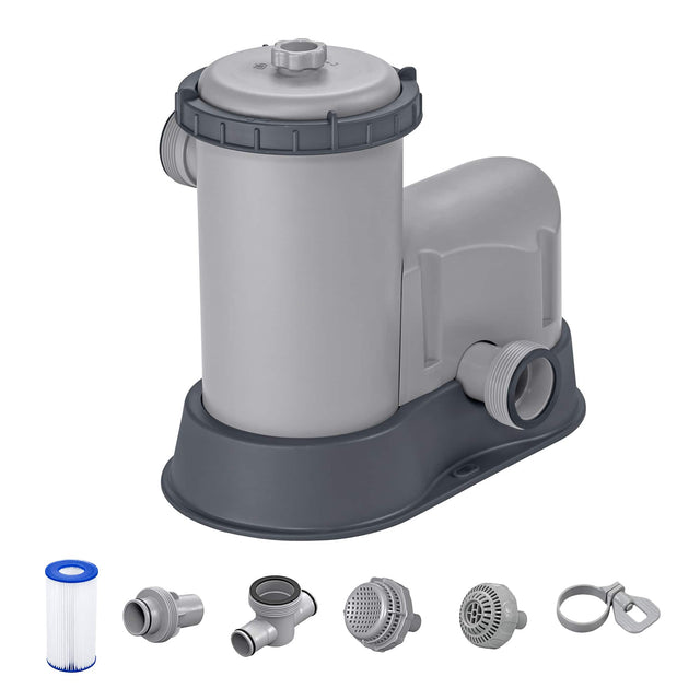 Front. Bestway - Bestway Flowclear 1,500 GPH 120V Above Ground Swimming Pool Water Filter Pump - Gray.