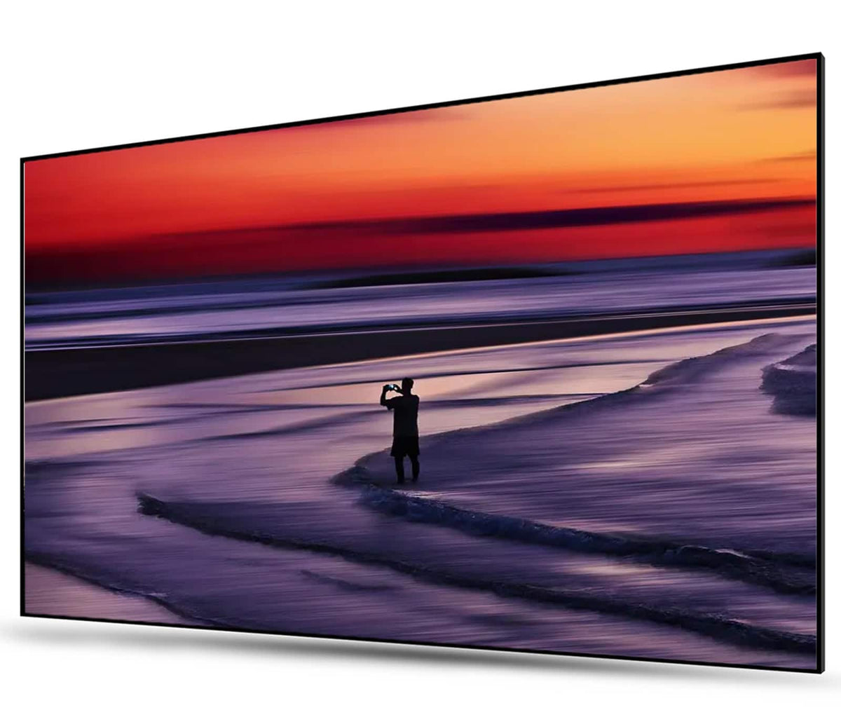 AWOL Vision - ALR C-132 132" Ambient Light Rejection (ALR) Cinematic Fixed Frame Ultra Short Throw (UST) Projector Screen,4K/8K 3D - Gray