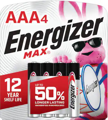 Energizer - MAX AAA Batteries (4 Pack), Triple A Alkaline Batteries