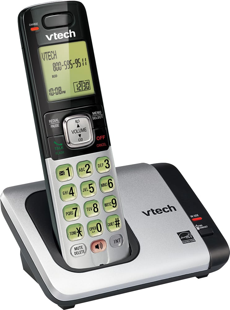 VTech - DECT 6.0 Expandable Cordless Phone System with 1 Handset - Silver