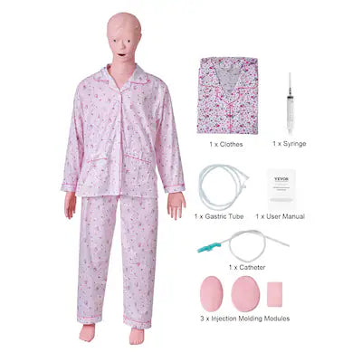VEVOR - Nursing Training Manikin, Female Life Size Demonstration Human Manikin for Nursing Training, Multifunctional Education