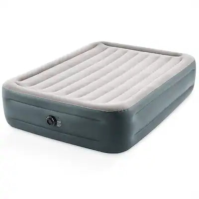 Intex - Dura Beam Essential Rest Blow Up Queen Mattress Air Bed with Built In Pump
