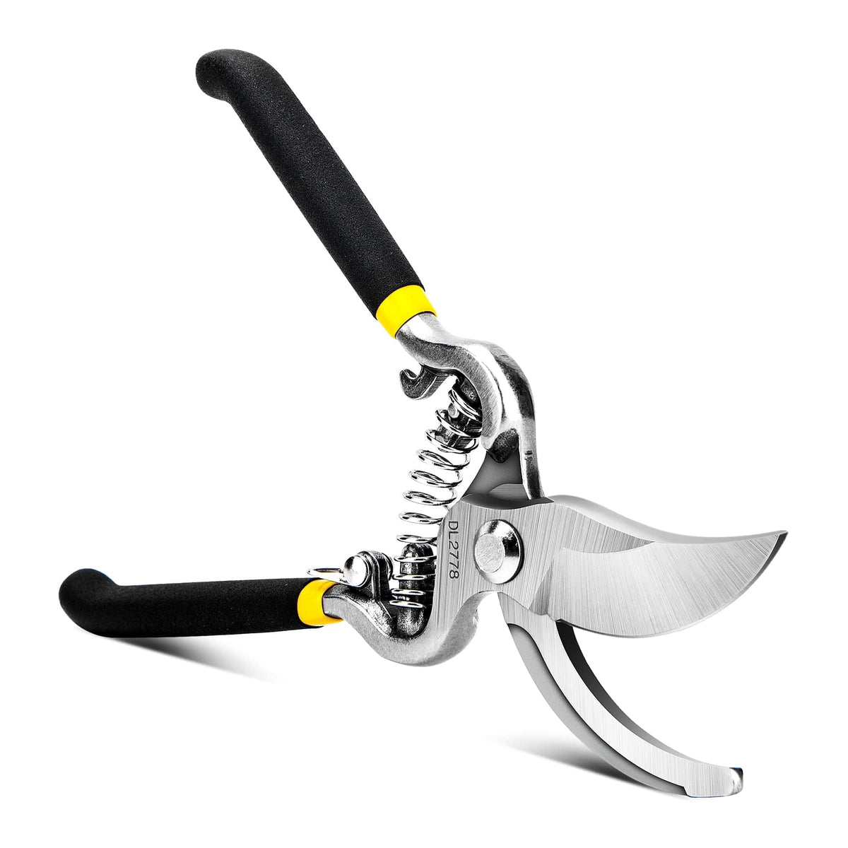 Deli - 8" Heavy Duty Garden Pruning Shears, Bypass Pruner, Garden Clippers - Black