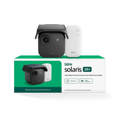 blink solaris 2K+ Solar Battery Pack | One Camera | Sync Module Core Included

blink Solar Power Video 2K Resolution

Effortless security, powered by the sun