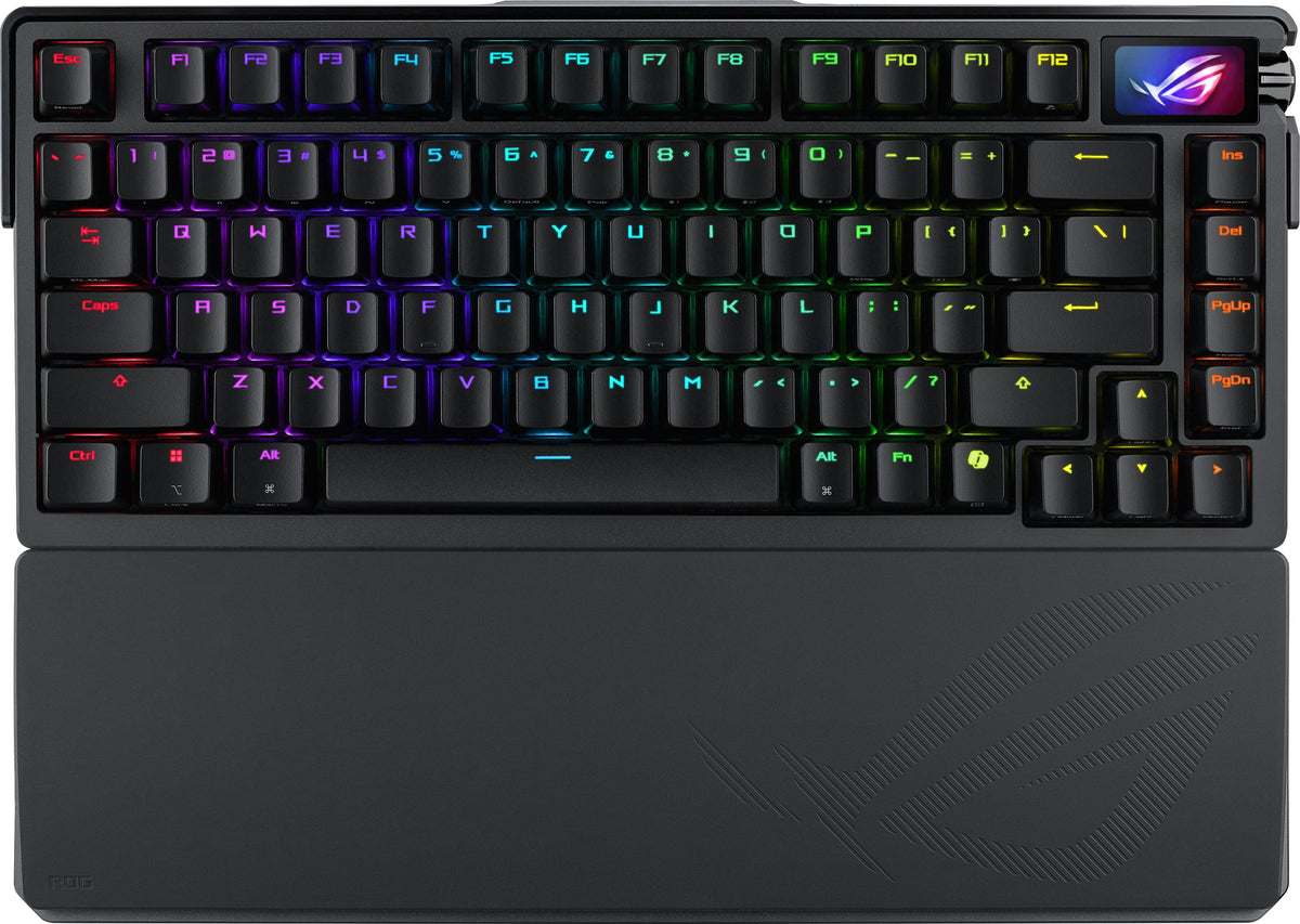 ASUS - ROG Azoth Extreme 75% Wireless Mechanical Gaming Keyboard with ROG NX Snow Linear Switches and Color OLED Touchscreen - Black