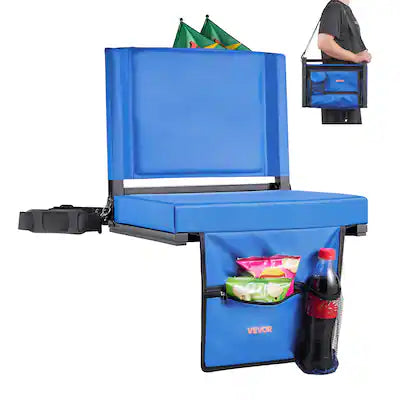 VEVOR - Stadium Seat, Folding Bleacher Chair with Back Support and Thick Cushion, Padded Stadium Seat for Bleacher