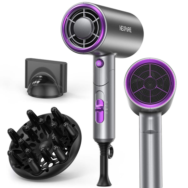 NEXPURE - New Upgrade Professional Ionic Hair Dryer, 2000W Powerful Blow Dryer , Suitable for Home and Travel - Purple