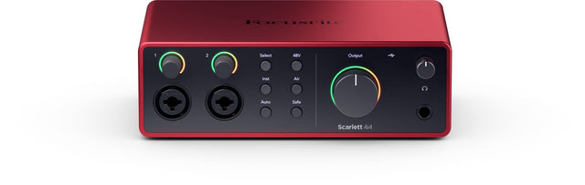 Front. Focusrite - Scarlett 4i4 4th Generation Audio Interface - Red.